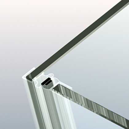 Vertikální profil pro spoj sklo-sklo 90 °