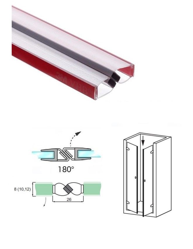 Samolepicí magnetické těsnění na hranu skla