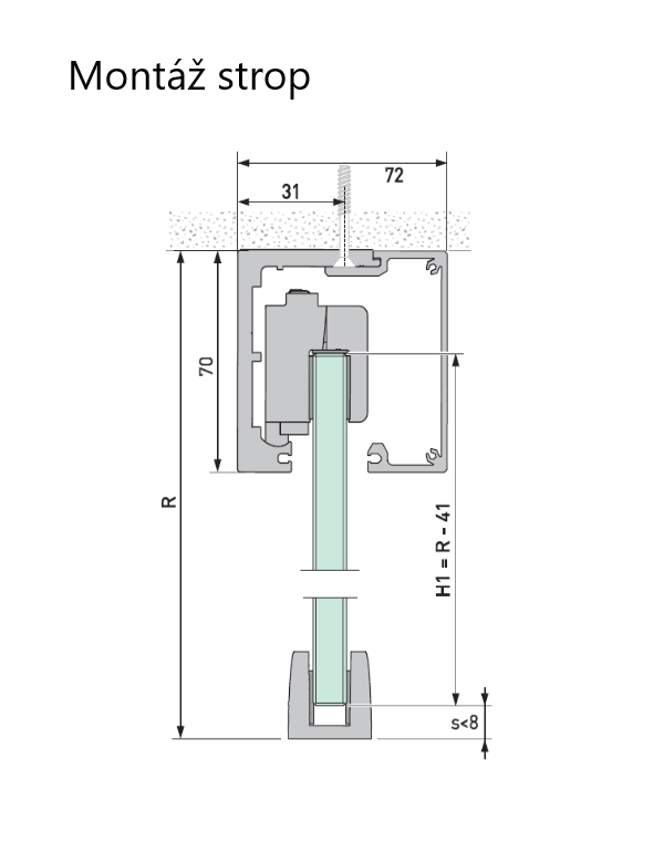 Krycia lišta na Profil Portavant 80