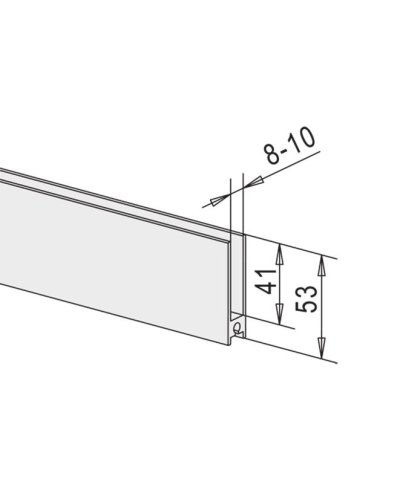 DVEŘNÍ OKOPOVÝ LIŠTA VYSOKÁ 53 MM