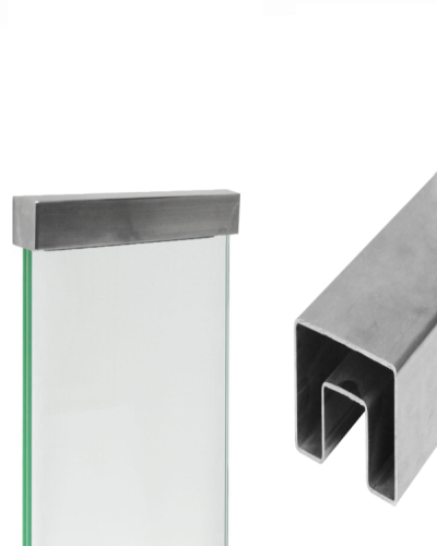 Hranaté madlo uchycené na skle