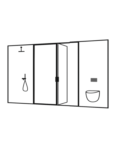 SET 9 pivotového rámového systému do sprchy VANITY