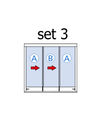 Skládací stěna pro 3 posuvná křídla