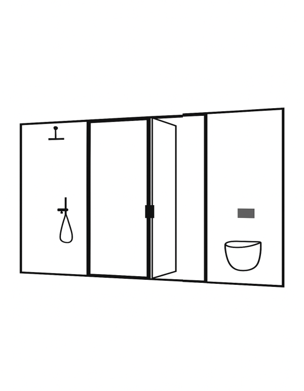 SET 9 pivotového rámového systému do sprchy VANITY