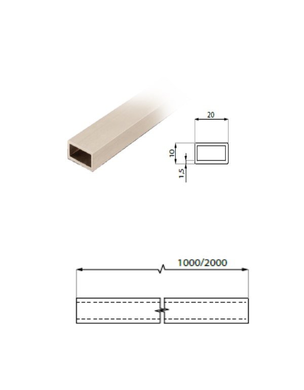 Stabilizační tyč 20x10 - hranatá
