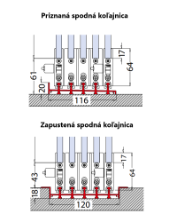 Skládací stěna pro 5 posuvných křídel