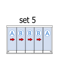 Skládací stěna pro 5 posuvných křídel